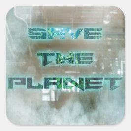 De planetsticker opslaan vierkante sticker