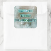 De planetsticker opslaan vierkante sticker (Tas)