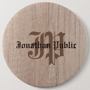 De plank van het hout ziet Oude Sjabloon van het M Ronde Button 6,0 Cm