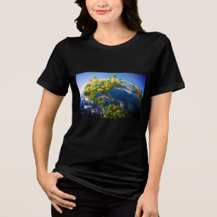 De plantaardige aarde op een T-shirt met korte mou