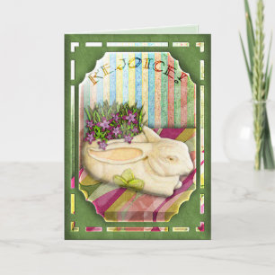 De Planter van de paashaas in het Groene Venster Feestdagen Kaart