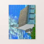 De plattelandskerk in Quebec Canada. Legpuzzel (Verticaal)