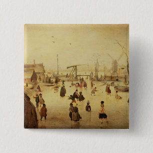 De pleidooien van de winter vierkante button 5,1 cm