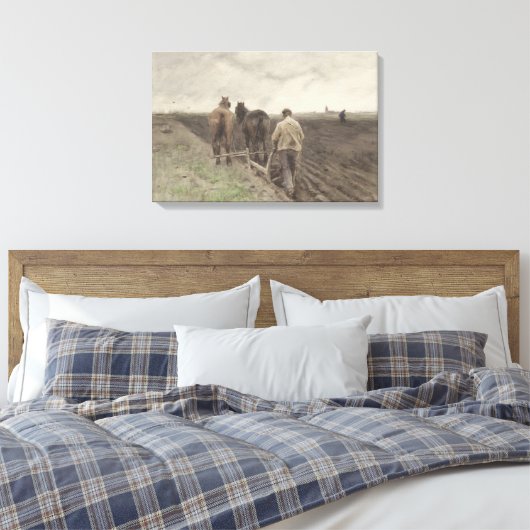 De ploegenboer Anton Mauve Canvas Afdruk (Insitu (Slaapkamer))