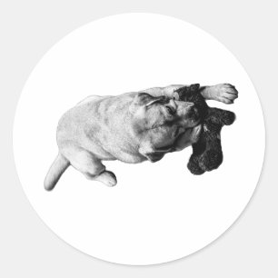 De pluche bewaken - Mini foto Ronde Sticker