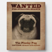 De Plucky Pug Plaque Fotoplaat (Voorkant)