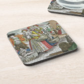 De pluimveemarkt (gekleurde gravering) onderzetter (Linkerzijde)