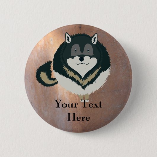 De pluizige Button van de Wolf (Voorkant)