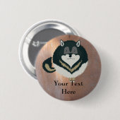De pluizige Button van de Wolf (Voorkant /achterkant)