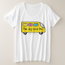 De Plus-grootte Joy Love Bus Logo T-Shirt