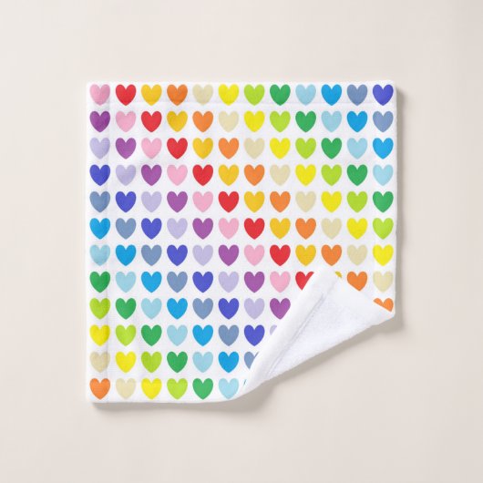 De plus larges coeurs d'arc-en-ciel de spectre (Gant de toilette)
