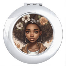 Personnalisée Black girl Comact miroir