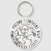 De Poconos Pennsylvania PA Mountain Gift Retro Sleutelhanger (Voorkant)