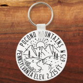 De Poconos Pennsylvania PA Mountain Gift Retro Sleutelhanger (Achterkant)