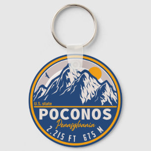 De Poconos Pennsylvania PA Mountain Retro Gift Sleutelhanger