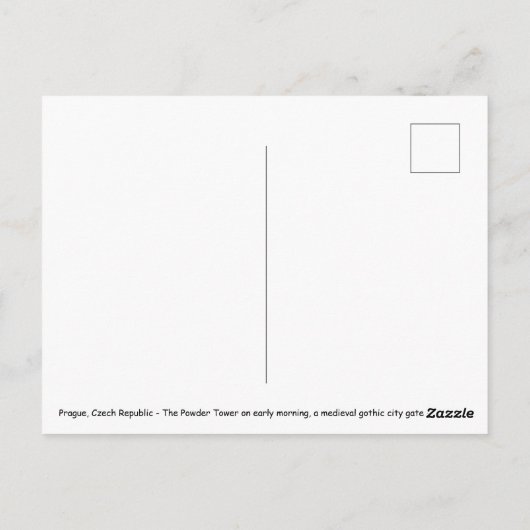 De Poedertoren - Praag, Tsjechië Briefkaart (Achterkant)