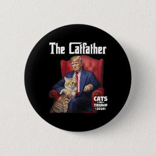 De Poesvader Poes Voor Trump Ronde Button 5,7 Cm