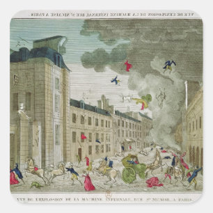 De poging tot moord op Napoleon Bonaparte Vierkante Sticker