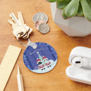 De Poiluna Christmas Metal Circle van Jouw naam Sleutelhanger