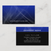 De pointe bleu de carte de visite abstrait (Devant / Derrière)