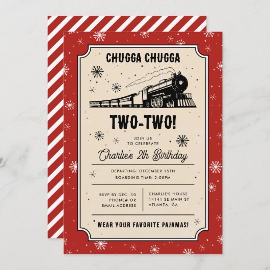 De Polar Express | Chugga Chugga Twee-Twee Verjaar Kaart (Voorkant / Achterkant)