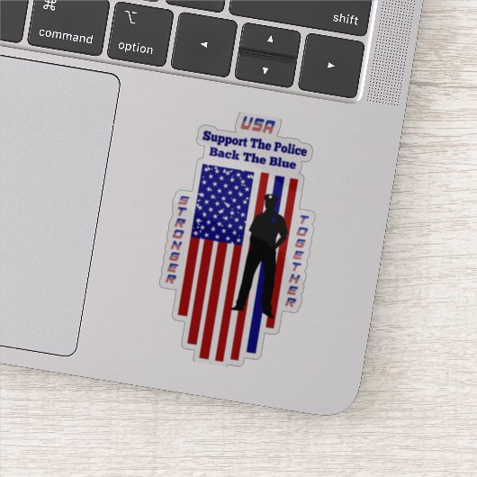 De politie ondersteunen sticker (Detail)