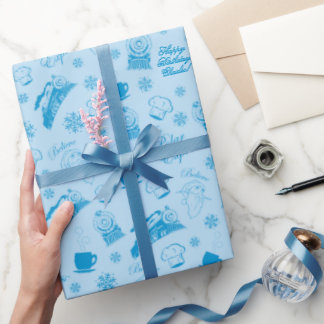 De politsexpressie | Blauwe verjaardag Cadeaupapier