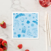 De politsexpressie | Blue Holiday Icon Patroon Servet (Insitu)