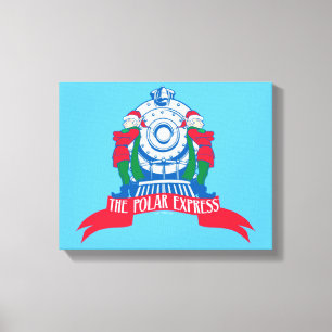 De politsexpressie Elves met trein Canvas Afdruk