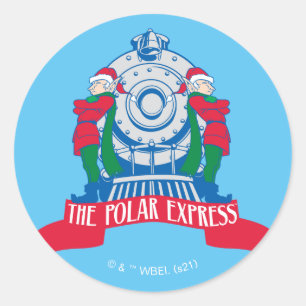 De politsexpressie   Elves met trein Ronde Sticker