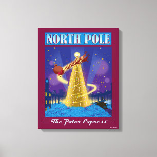 De politsexpressie   Reiskunst Noordpool Canvas Afdruk