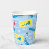 De politsexpressie | Retrotrein en kaartenpatroon Papieren Bekers (Achterkant)