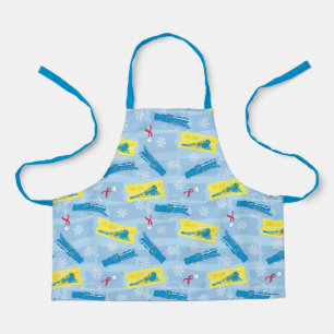 De politsexpressie   Retrotrein en kaartenpatroon Schort