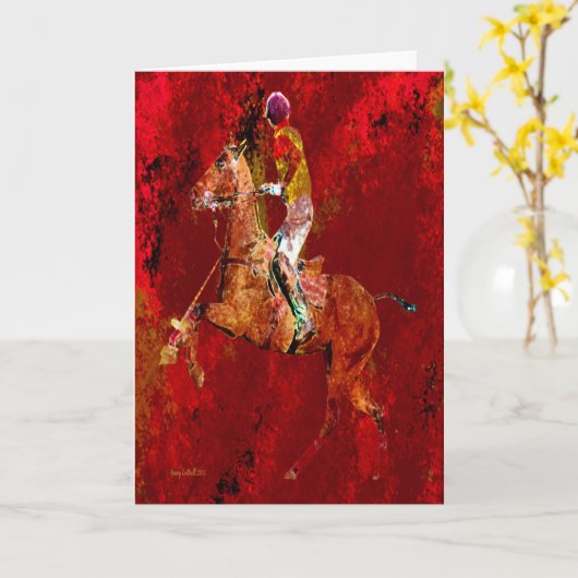 De polospeler kaart (Gele Bloem)