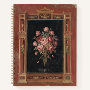 De Pompeiaanse Roos: Bloemenschikking op een Oud-R Notitieboek