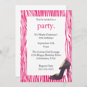 De pompes et de dames de zèbre de nuit invitation (Devant / Derrière)