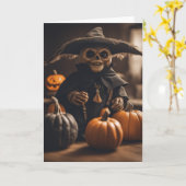 De Pompoen Kabouter Kaart (Gele Bloem)