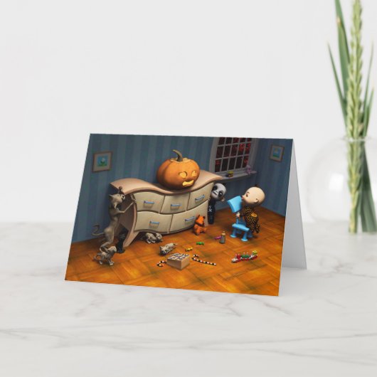 De pompoen op de kapper kaart (Voorkant)