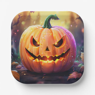 De pompoen, papieren Borden Papieren Bordje