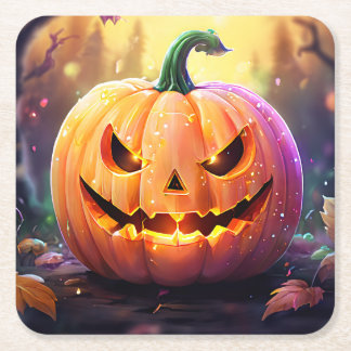 De pompoen, papieren Borden Vierkante Kartonnen Onderzetter