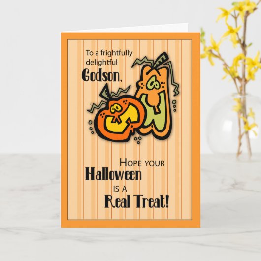 De Pompoenen Halloween van de peetzoon Kaart (Gele Bloem)