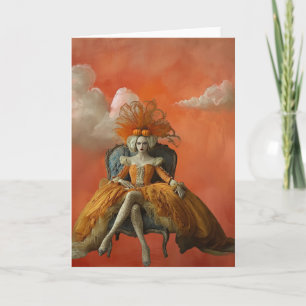 De Pompoenenkoningin Surrealistische Wenskaart Kaart