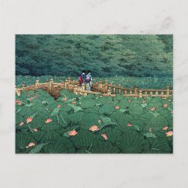 De Pond bij Benton Shrine Kawase Hasui Briefkaart