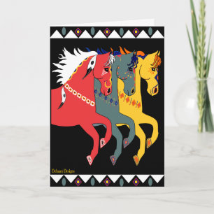 De Poneys van de mysticus Al Wenskaart van de Feestdagen Kaart