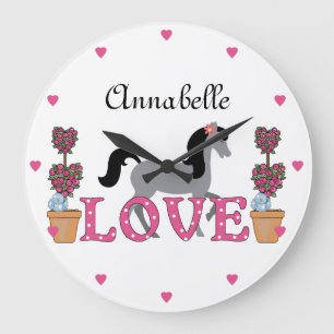 De  ponies Love Horse Clock Grote Klok