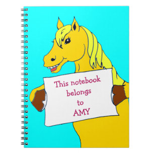 De Pony van de Cartoon van Cute met Bericht Notitieboek