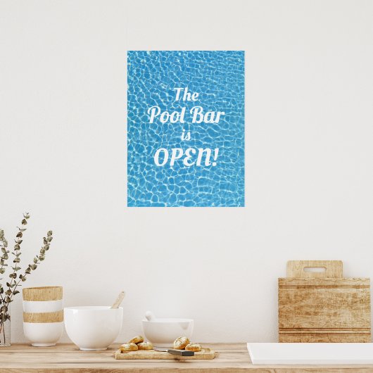 De poolbalk is open pools poster (Keuken)