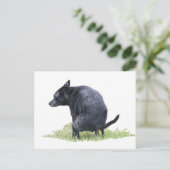 De pooping Dog onderhoudt Briefkaart (Staand voorkant)