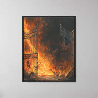 De poorten van de hel - Moody  olieverfschilderij Canvas Afdruk