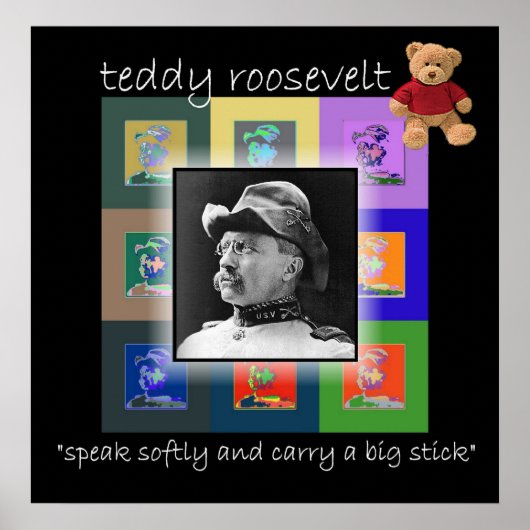 De Pop Art Teddy Roosevelt Poster (Voorkant)
